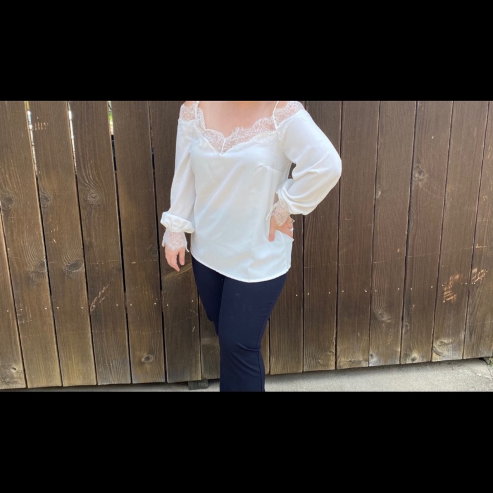 White Lace Blouse - Medium - NWT